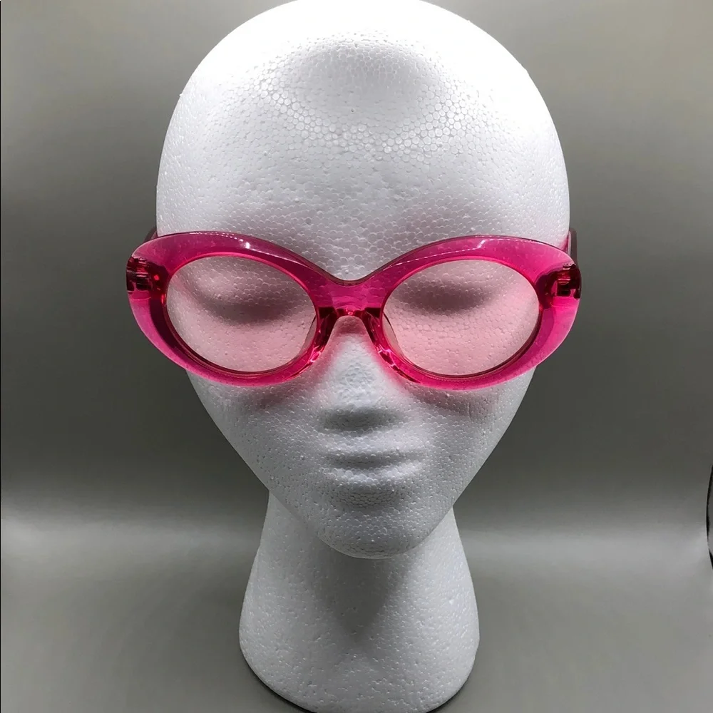 Diff Eyewear Olivia Pink Crystal Sunglasses Oval Trendy